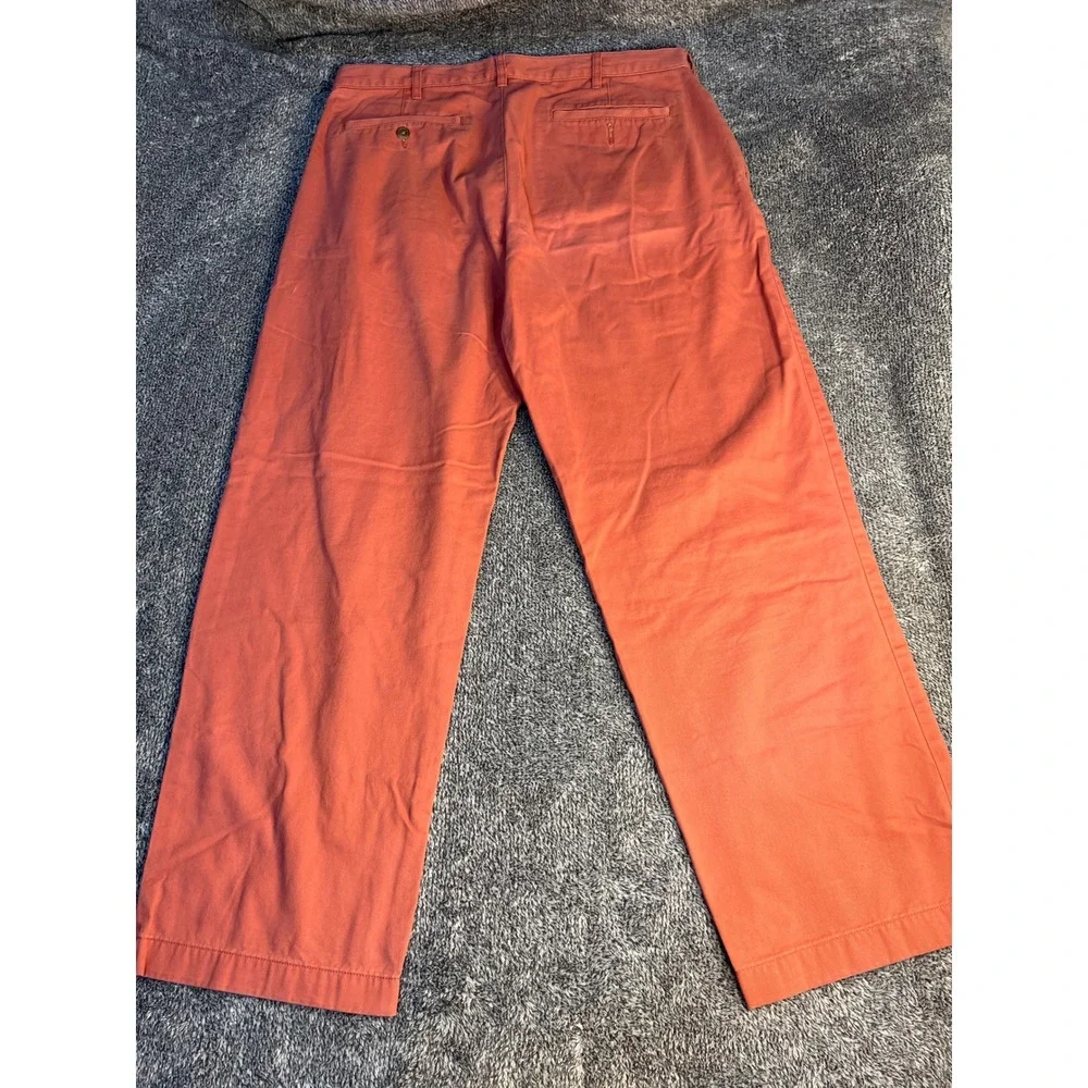 Lands End The Legacy Chino Pants Mens 34 Coral Orange Straight Leg Cotton Pant